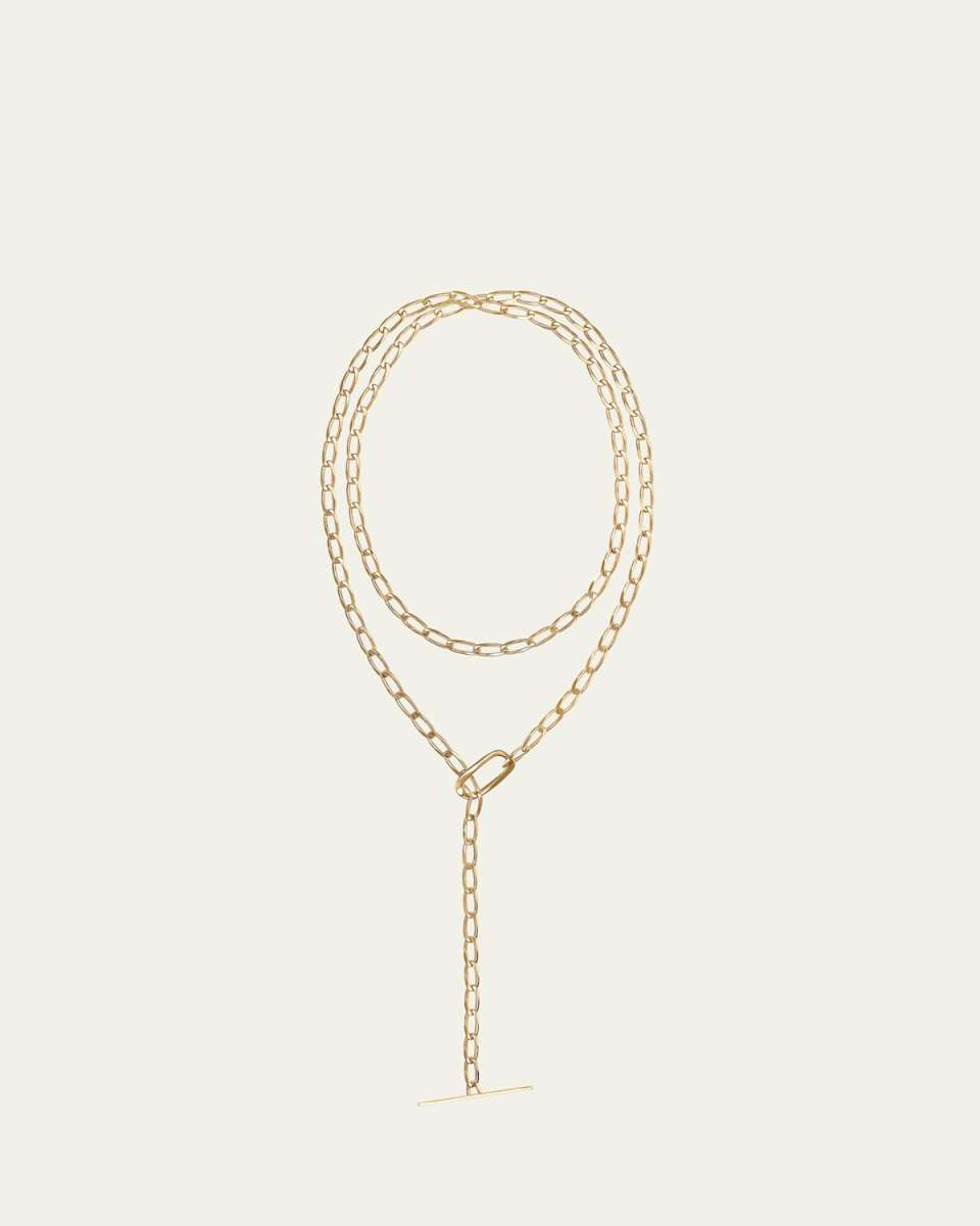 14K Yellow Gold Biography Wrap Toggle Lariat, 39"L